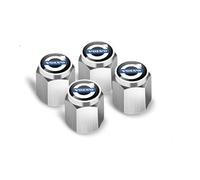 KIQETCLL Tappo Valvola in Lega di Alluminio per Volvo S60 2014 2015 2016 2017 2018, Antipolvere e Antigoccia, con Guarnizione per Tenuta Stabile, Adatto per Pneumatici Auto,Silver