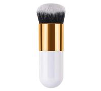 KIRA Pennello professionale per trucco, manico singolo, testa rotonda grande, pennello morbido per fondotinta, cipria, fard, BB cream, cosmetici, strumento per il trucco (bianco)