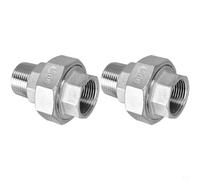 KiraKira 2pcs 304 per acciaio inossidabile filettato Unione Connettori Shipbuilding & Nuclear Power Projects(DN20)