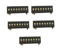 KiraKira 5pcs 8-Position Piano Key DIP Switch 3-State 2.54mm Pitch PCB Mount Contatti Oro 24V DC Bassa Resistenza Nero