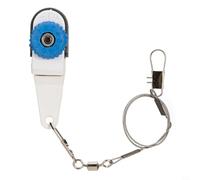 KiraKira Clip di rilascio per scaricatori e corde per aquiloni, tensione regolabile, attrezzatura per pesca a traina, costruzione in plastica e metallo, per pesca in barca (bianco blu grande con filo