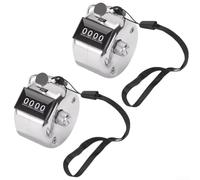 KiraKira Contatore manuale 2 pezzi clicker meccanico portatile portatile contatore numeri display a 4 cifre con portachiavi per partecipazione lavoro a maglia conteggio giri