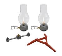 KiraKira Lanterna da campeggio a gas in rame e vetro, per lampada compatta da tenda con scatola portaoggetti, per escursionismo, affidabile ambiente esterno per illuminazione, bianco (2 set di lampade
