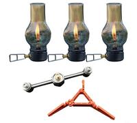 KiraKira Lanterna da campeggio a gas in rame e vetro, per lampada compatta da tenda con scatola portaoggetti, per escursionismo, affidabile ambiente esterno per illuminazione, bianco (set di 3 lampade