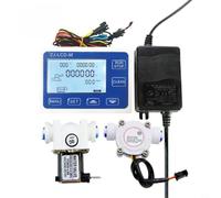 KiraKira Sensore di flusso digitale da 1/4" con display LCD, alimentatore DC12V e elettrovalvola, per la gestione dell'acqua dal design compatto