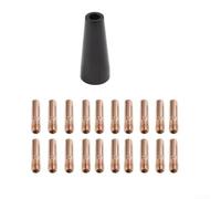 KiraKira Set di punte di contatto in ottone e rame, 20 pezzi + copertura | Adatto a torce FC90, dimensioni 0,8 mm e 0,9 mm, struttura in ottone, include copertura protettiva, previene l'accumulo di