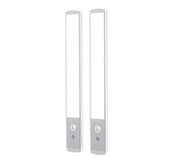 KiraKira Striscia LED ricaricabile con sensore di movimento, luce bianca calda e fredda, dimmerabile, magnetica, per cucina, armadio, armadio, 40 cm (confezione da due)