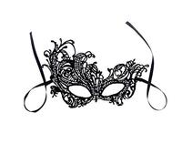 KIRALOVE Maschera veneziana nera macramé costume carnevale Halloween travestimento accessori donna idea regalo elegante