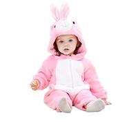 KIRALOVE Pigiama coniglietta Rosa 70 cm Bambina Senza Piedi Pile Costume tutone Caldo Carnevale Idea Regalo Originale Pigiami Morbidi teneri Dolci