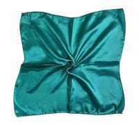Kiran Fashion Sciarpa in raso di seta piccola tinta unita fazzoletto da collo fascia avvolgente quadrata lucida 50 cm x 50 cm, Verde ottanio., Etichettalia unica