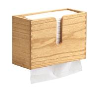 KIRIGEN Porta asciugamani di carta in legno Porta asciugamani di carta a parete per cucina, WC e bagno Contiene asciugamani a C, a Z e a tripla piegatura Tovaglioli colore naturale