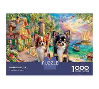 Kirkie Lunare Cartone Spesso 1000 Pezzi Del Puzzle Gioco Di Puzzle Duo Papillon con Enigma Per Lo Stress Relief E Da Viaggio, Un Grande Enigma Del Regalo Di Natale 52x38cm/1000pcs