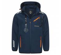 KIRKJUBØUR® "Alvik" Uomo Giacca SOFTSHELL 10.000 mm di colonna d'acqua blu navy/arancione blu L