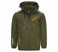 KIRKJUBØUR® "Alvik" Uomo Giacca SOFTSHELL colonna d'acqua 10.000 mm cachi/arancione verde XL