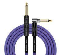 KIRLIN Cable IWB-202BFGL-20/RO - Cavo per strumenti, dritto su spina ad angolo retto da 1/4", Premium Plus, rivestimento in tessuto tweed blu reale