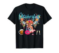 Kirmes Prosecco Dirndl Volksfest Kostüm JGA Sekt Hirsch Bier Maglietta