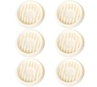 Kirmoo Sottovaso per piante e fiori, in plastica, confezione da 6, piccoli vassoi per piante per interni, senza fori, rotondi, 5,1 cm, 6,3 cm, 7,6 cm, 10,2 cm (avorio, S (per vaso da 5 ~ 6,3 cm)