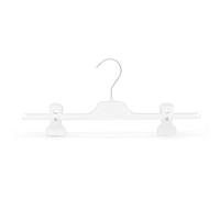 Kiroplast 10 Grucce Bianche per Pantaloni Pinza Stampelle Salvaspazio Appendini Plastica Pinze Clip Gonne Appendini Gonne Grucce 36 cm