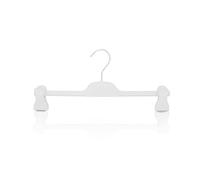 Kiroplast 20 Grucce Gommate Appendini per Pantaloni Antiscivolo Pinza Clip Stampelle gonne Soft Touch 36cm (Bianco)