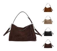 Kirposh Borsa a tracolla da donna in pelle scamosciata retrò con tracolla regolabile - Borse a nuvola morbide in pelle scamosciata, borsa a tracolla casual e for tutti i giorni(Coffee)
