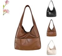 Kirposh Borsa Ooomay Maya, borsa a tracolla Ooomay Maya, borsa tote in pelle vegana da donna, morbida pelle, casual da tutti i giorni, coordinabile(Brown)