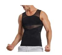Kirposh Sculptbody - Shaper Vest 2.0, Maglia a compressione da uomo, Shaperluv da uomo, Maglia a compressione da uomo(Black,3XL)