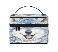 KIRROWE Golden Wolf Head Travel Makeup Bag per donne, custodia portatile per cosmetici, grande capacità, organizer per tutti i tuoi oggetti di bellezza essenziali, nero, Taglia unica