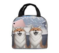 KIRROWE Happy Little Fox, borsa per il pranzo per donne e uomini, in tessuto Oxford resistente e lamina spessa, perfetta per lavoro e attività all'aperto