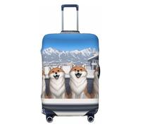 Kirrowe Happy Little Fox - Copertura protettiva antigraffio per bagagli da 45,7 a 81,3 cm, Nero , L