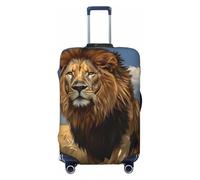 Kirrowe Lion In The Steppe - Copertura protettiva per valigia, antigraffio, adatta per bagagli da 45,7 a 81,3 cm, nero, S, Nero , S