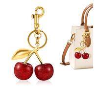 Kirsch Bag Charm, ciondolo da borsa da donna, ciondolo a portafoglio portachiavi portachiavi per auto, ciliegia, accessorio portachiavi, regalo per donne borse, Colore: rosso, M