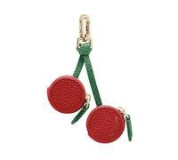 Kirschen Design Portamonete con Ciondolo, Rosso e Verde, 6 Pollici di Lunghezza, Mini Pochette Artigianale con Zip, Piccolo Portamonete, Ciondolo Carino
