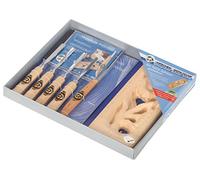 Kirschen Margerite - Assortimento di scalpelli da intaglio, 7 pezzi,DVD con istruzioni [Istruzioni in italiano non garantite]