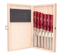 KIRSCHEN Werkzeuge 1103000 | Set di 6 scalpelli con manico in plastica in scatola di legno, composto da 6 + 10 + 12 + 16 + 20 + 26 mm