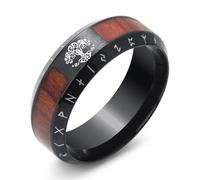 KIRTIJW Anelli vichinghi da uomo, stile norreno, vichingo, corvo, rune, Vegvisir, bussola, amuleto, gioielli per uomini, donne e ragazzi, taglia 7-13, Acciaio, Nessuna pietra preziosa
