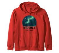 Kiruna Svezia Aurora Boreale Aurora Boreale Retro Artico Felpa con Cappuccio