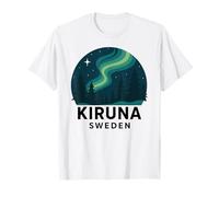 Kiruna Svezia Aurora Boreale Aurora Boreale Retro Artico Maglietta