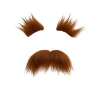 KIRVOS Set di Sopracciglia con Barba Finta,Barba Finta autoadesiva Sopracciglio,Baffi per Barba Falsi Adesivi per Sopracciglia per Bambini Adulti Costume Cosplay Forniture