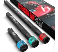 KIRXST Set di 3 Prolunghe Cricchetto 3/8", Estensione a Impatto 75 mm 150 mm 250 mm, Bussola e Avitatore per Riparazione Auto e Manutenzione Generale