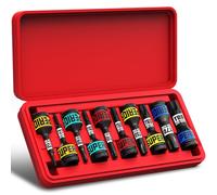 KIRXST Set di Bussole Per Punte Torx a Impulsi 1/2’’, T25 - T80 Bussole a Stella, Adatto Per Chiavi Pneumatiche Utilizzate Per Lavori Pesanti in Applicazioni Automobilistiche ed Edilizie, 10pcs