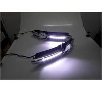 KIRYU Auto Indicatore Direzione Retrovisore 1 Set Di Luci Di Marcia Diurna A LED DRL Daylight Impermeabili Con Indicatori Di Direzione Per A6 C6 2005 2006 2007 2008(Bianco)