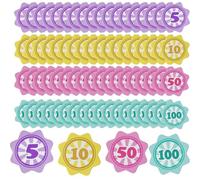 KIRZAX 100 biglietti a punti multipli, biglietti della lotteria interattivi a punti, biglietti della lotteria a punti multipli di colori misti, con piccole descrizioni digitali numerate