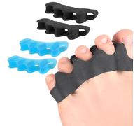KIRZAX 2 Coppie Separatore Dita Piede,Distanziatore Dita Piedi per Dita Sovrapposte,Separatori Riutilizzabile,Divaricatore Dita Piedi per Dita Storte, Distanziatori Dita Piedi(Nero+Blu)