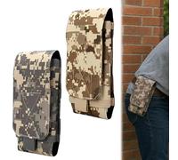 KIRZAX 2 pezzi custodia universale in pelle Waist Pack, custodia per cellulare all'aperto, custodia per cellulare mimetica militare, custodia in pelle Waist Pack, custodia per cellulare