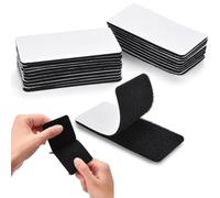 KIRZAX 20 Pezzi Feltro Adesivo, Stretch Adesivo 5 X 10cm Nastro Autoadesivo a Strappo Biadesivo Extra Forte,Strisce a Strappo con Elementi,per Casa, Ufficio, Garage, Nero