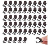 KIRZAX 50 clip per piante da giardino, clip per piante color caffè, accessori per piante di fiori e alberi, clip per piante rampicanti, clip per piante per sostenere e fissare piante
