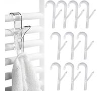 KIRZAX 8 Pezzi Ganci Per Radiatori, Ganci Termoarredo Bagno, Ganci per Termoarredo Bagno,Appendi Accappatoio Bagno,Salvaspazio,per Accappatoio, Vestiti e Asciugamani(trasparente)