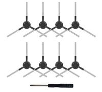 KIRZAX 8 Pezzi spazzole laterali nere per Xiaomi Robot Vacuum X20+/X10+, con cacciavite adatto, ricambi robot aspirapolvere Xiaomi