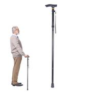 KIRZAX Bastone Pieghevole per Anziani,Regolabile per Anziani e Adulti,Portatile da Viaggio con Cinturino, Bastoni Trekking per Camminare Alluminio Uomini,Telescopico Bastoncini Trekking