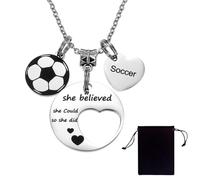 KIRZAX Collana da calcio, collana per bambini, collana da calcio per bambini, collana sportiva da calcio, regalo per tifosi di calcio, adatta per ragazzi come regalo di compleanno di Natale